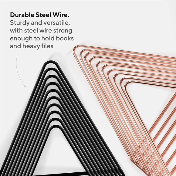 Magazine Rack, Organizer, File Holder, Gold Color, 9 Compartments, Wire Steel - Picture 7 of 7